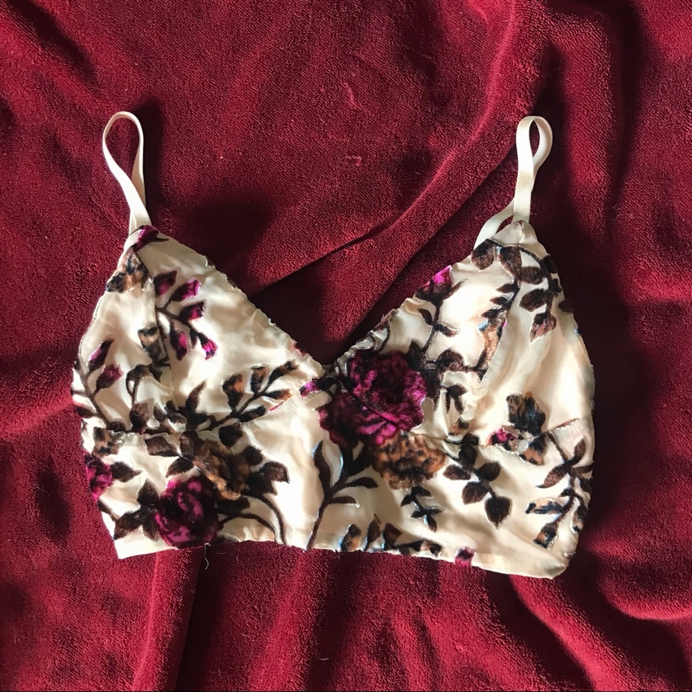 Cream Floral Bralette